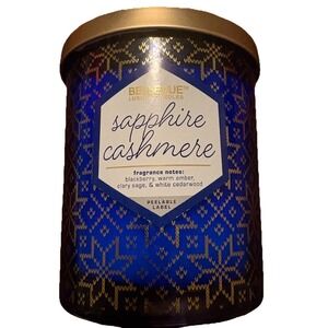 Bellevue Luxury Candle - Sapphire Cashmere 2 Wick Candle - Blackberry Amber Sage